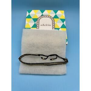 NEW Stella & Dot Farren Pulley Adjustable Woven Bracelet Gold Gray Brown NIB